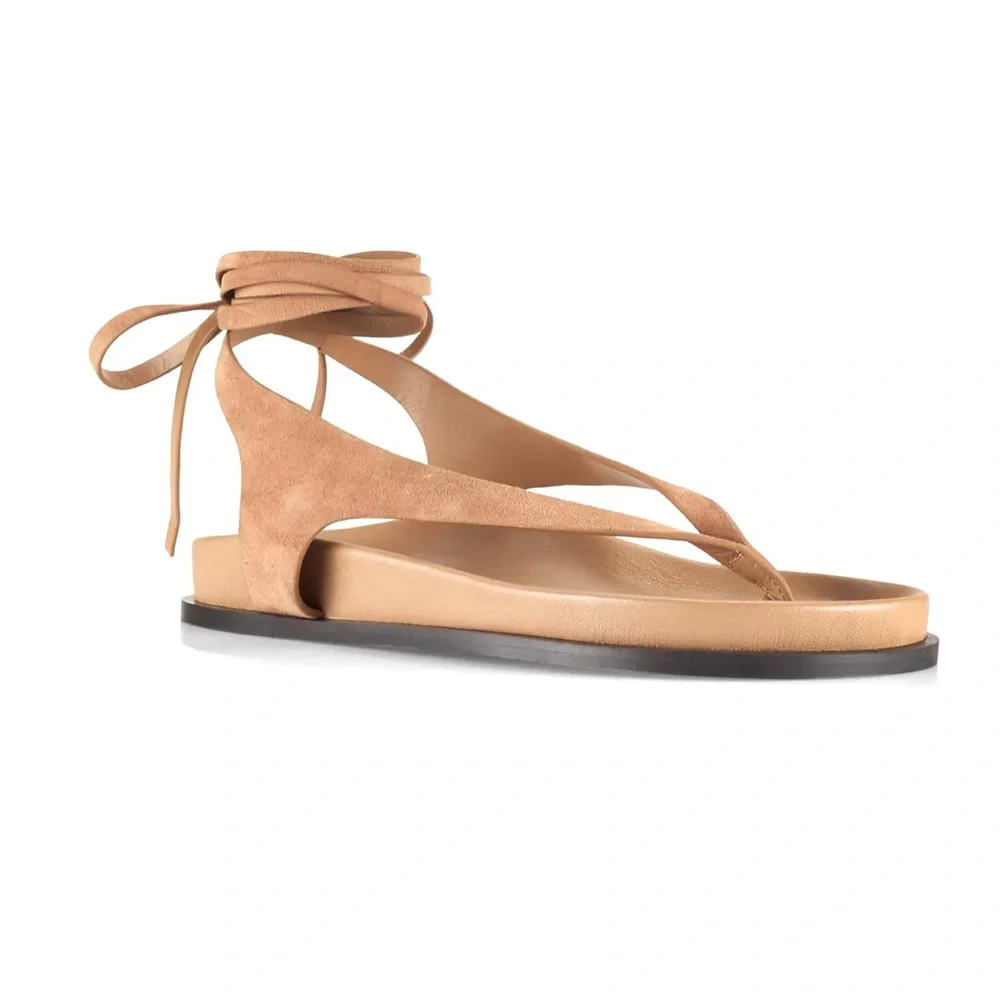 A.Emery Tan Leather Wrap Sandal - size 38